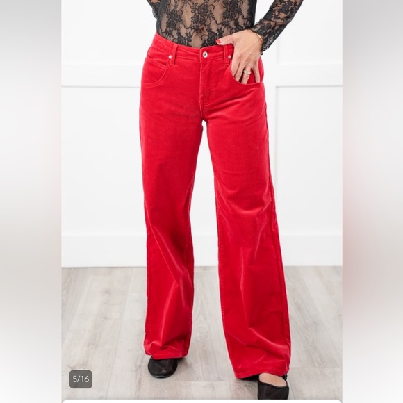 Special A - green corduroy wide leg jeans - size 7 - NWT - Picture 5 of 16